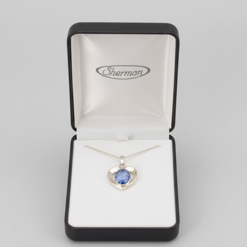 18" Sterling Silver Miraculous Medal Heart Necklace