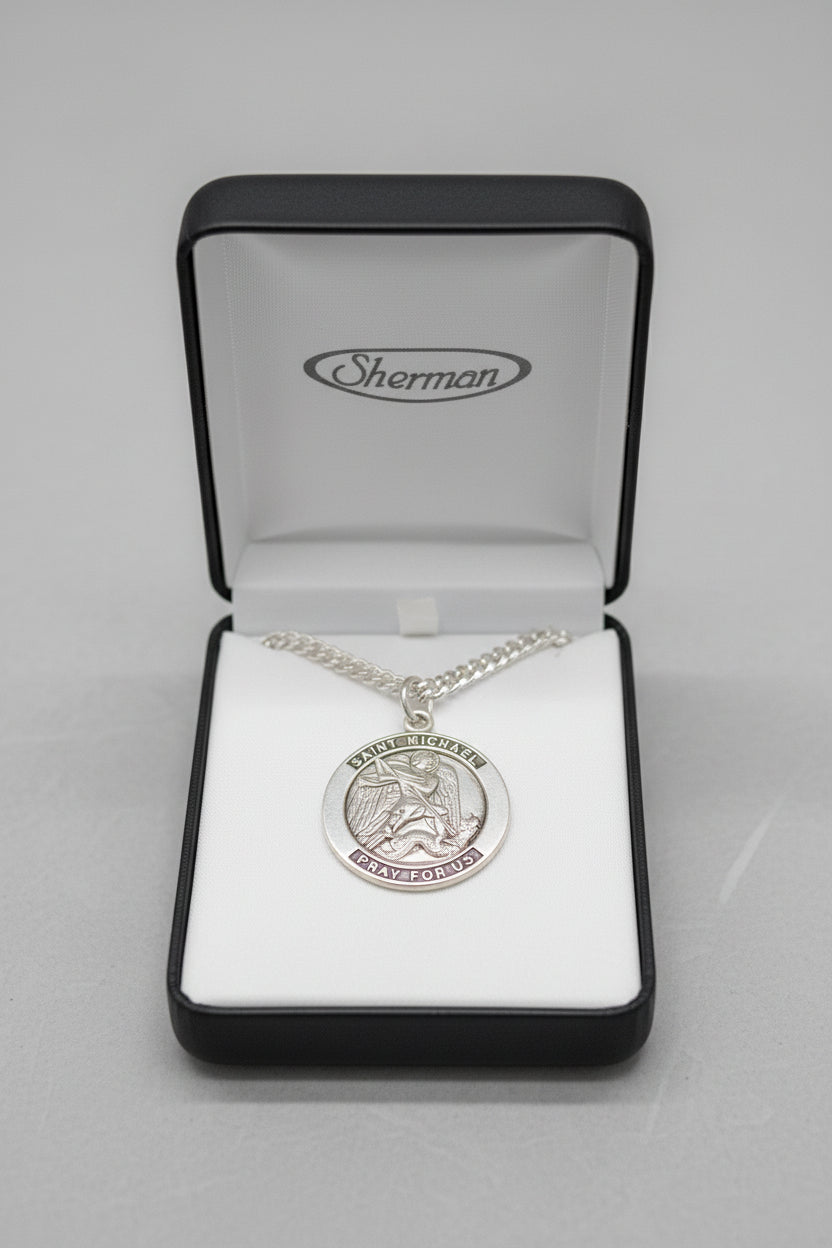 24" St. Michael Pray For Us Medal Necklace