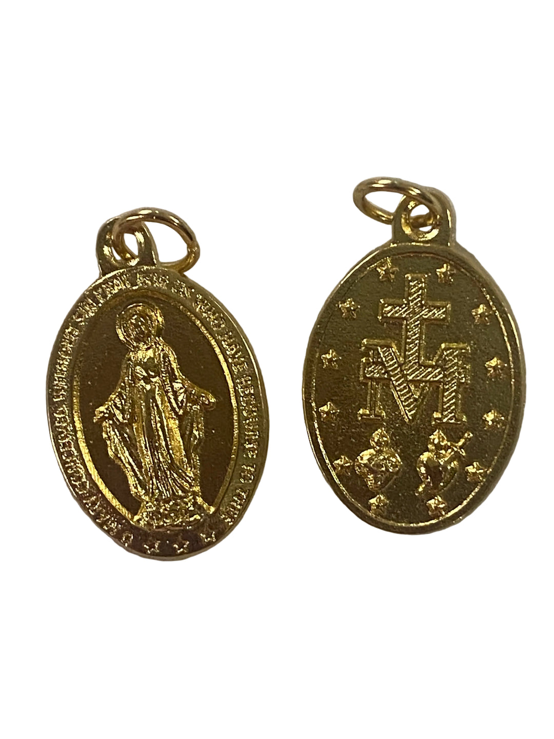 1" Gold Oval Miraculous Medal