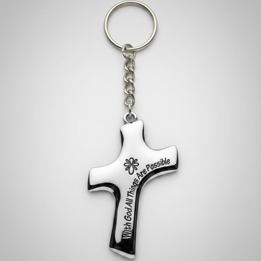 5" Cross Key Ring - All Things Possible