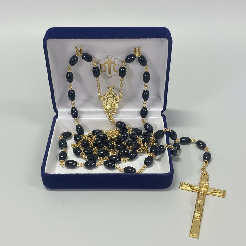 23" Black and Gold Rosary
