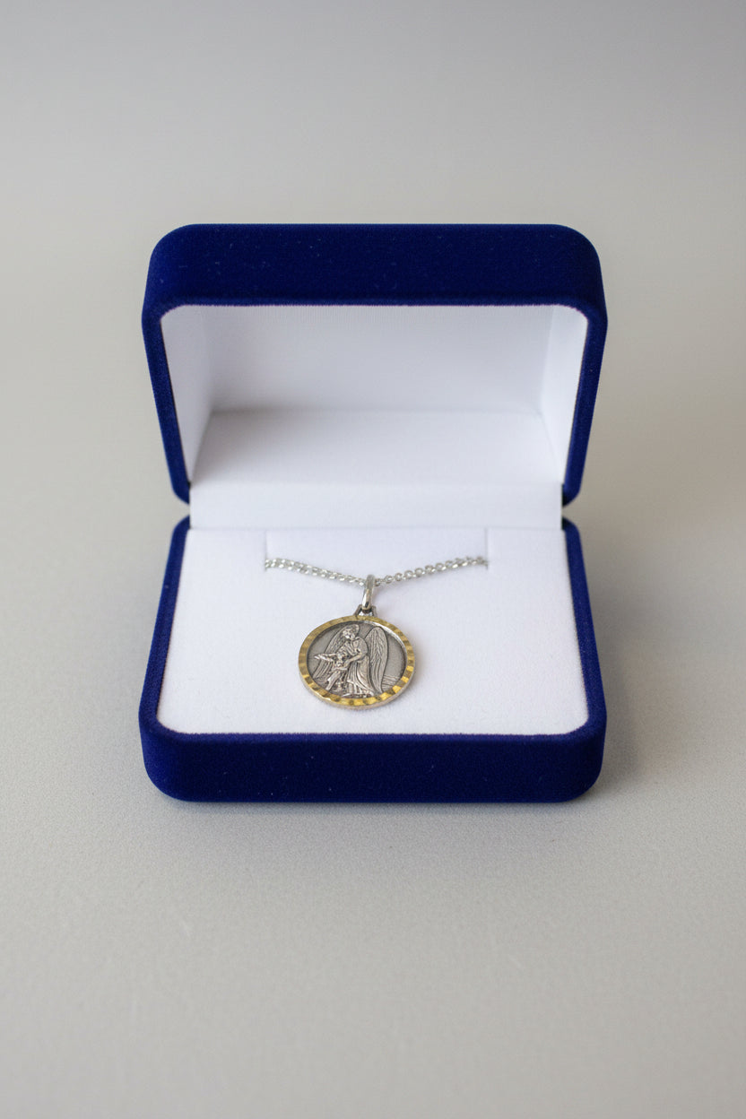 18" Gold and Silver Guardian Angel Necklace