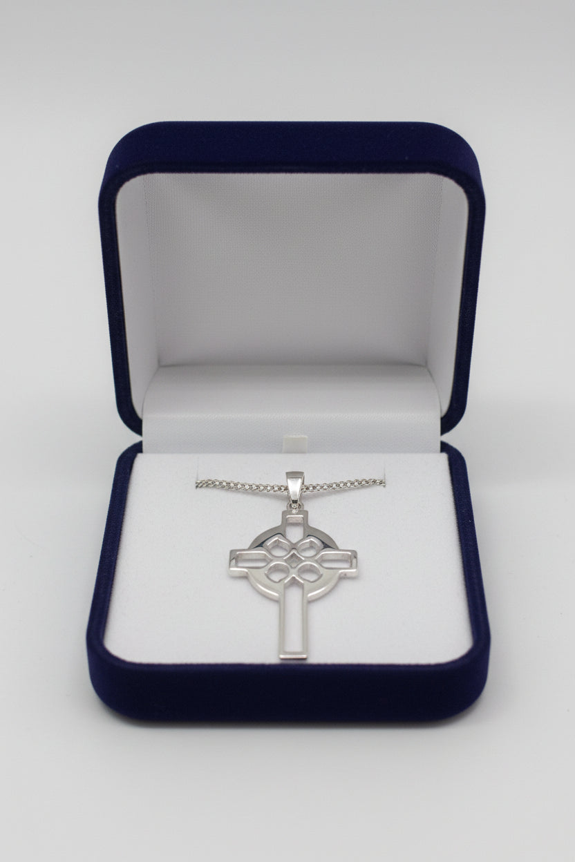 18" Sterling Silver Celtic Cross Necklace