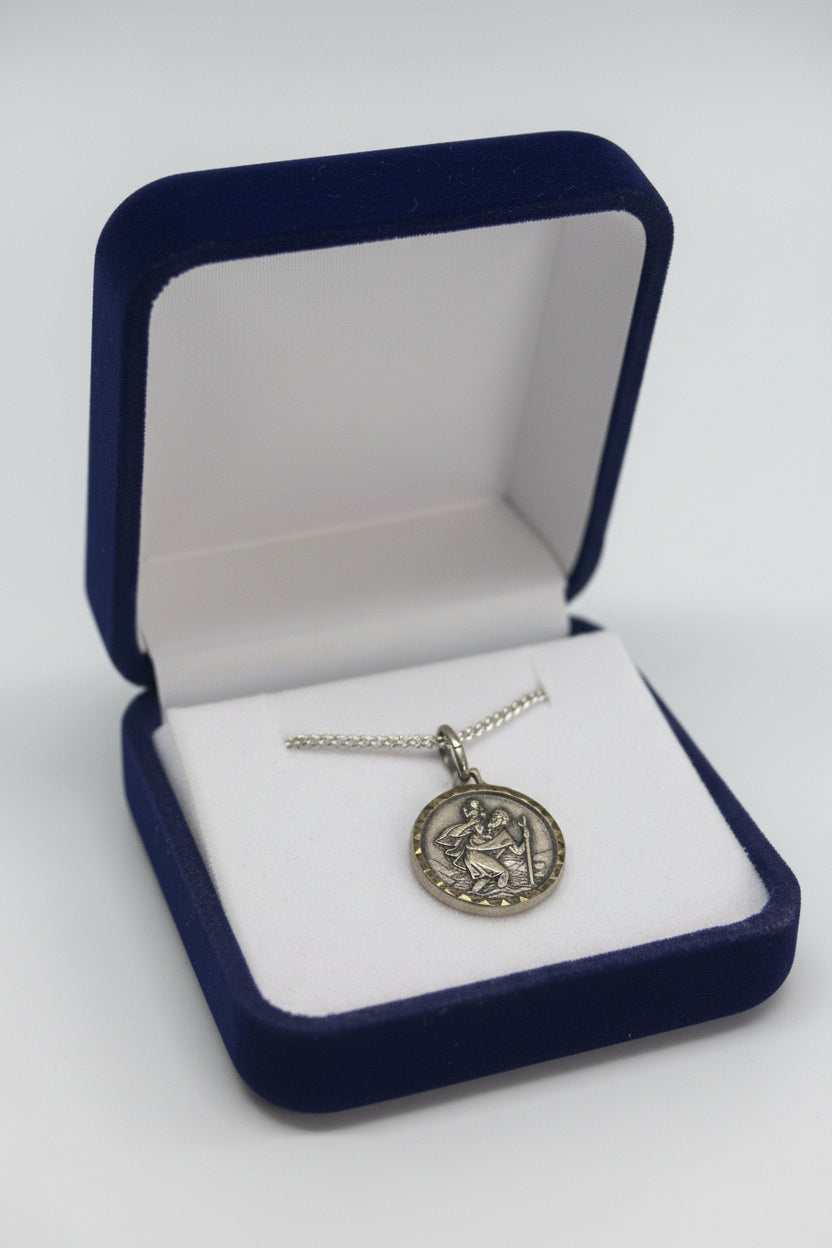 18" St. Christopher Gold and Silver Necklace