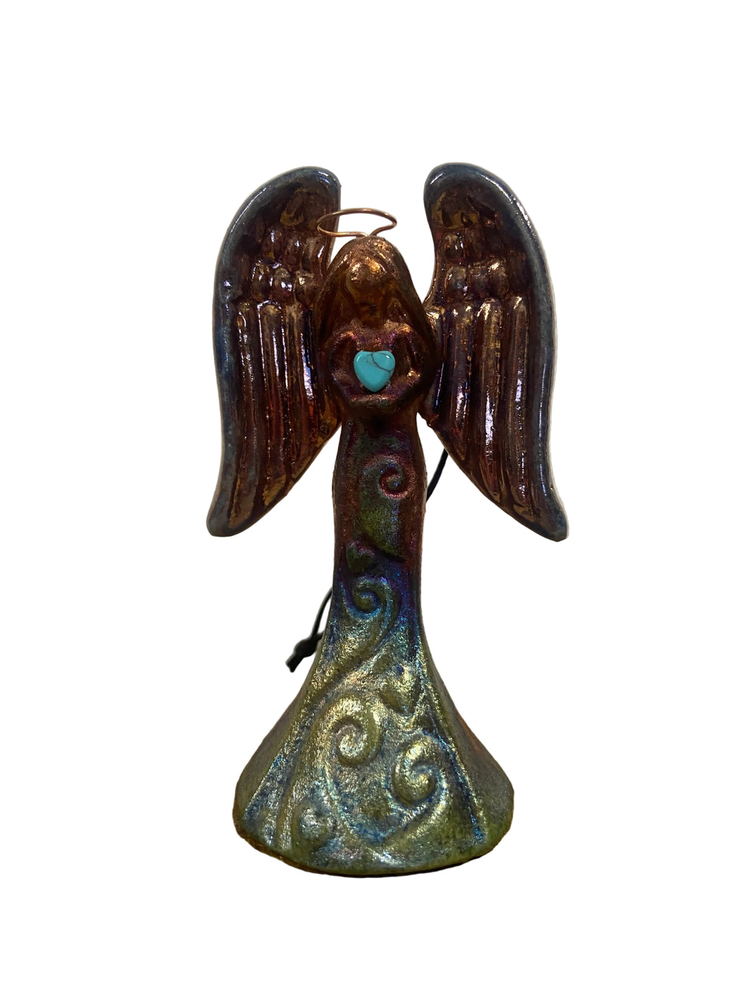 4" Angel Ornament with Assorted Gemstone Heart