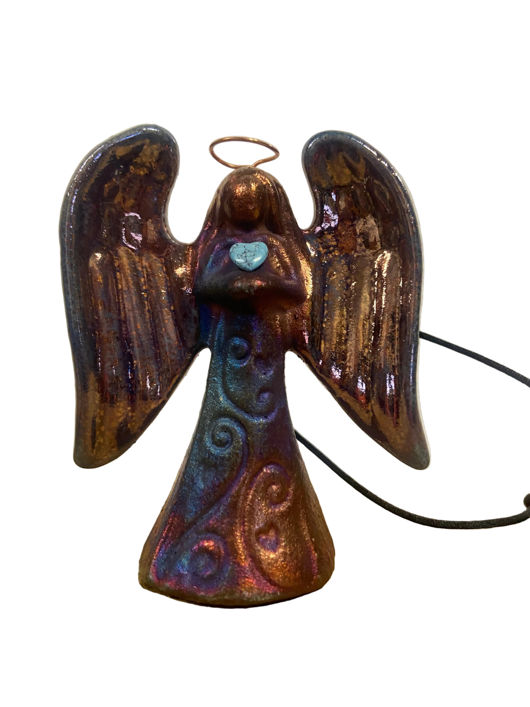 2.5" Angel Ornament with Assorted Gemstone Heart