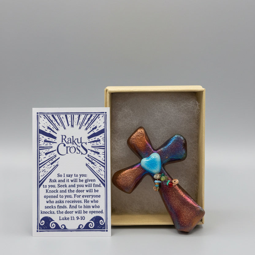 2.5" Handmade Mini Raku Cross
