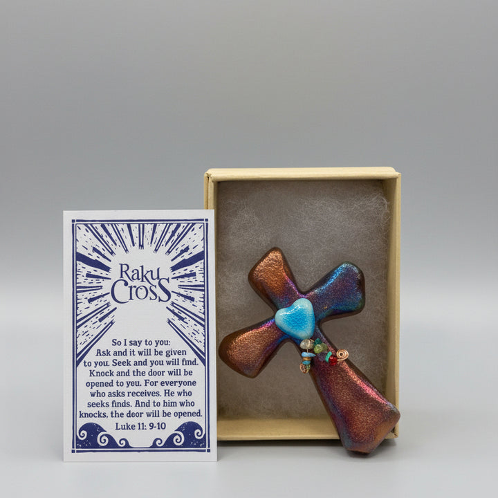 2.5" Handmade Mini Raku Cross