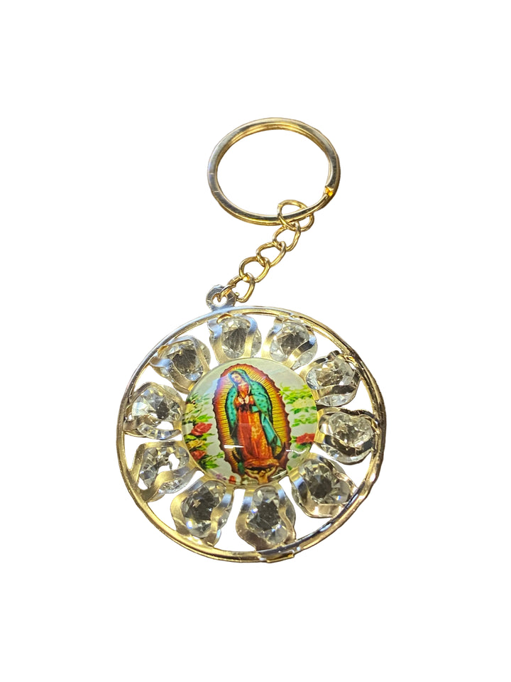 4" Round Crystal Key Chain