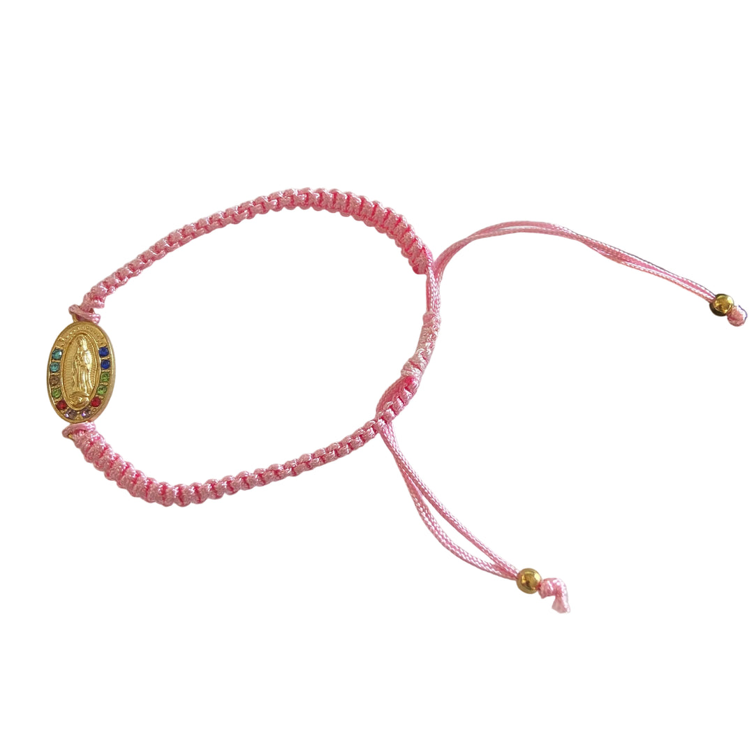 Our Lady of Guadalupe Adjustable Multicolor Crystal Bracelet