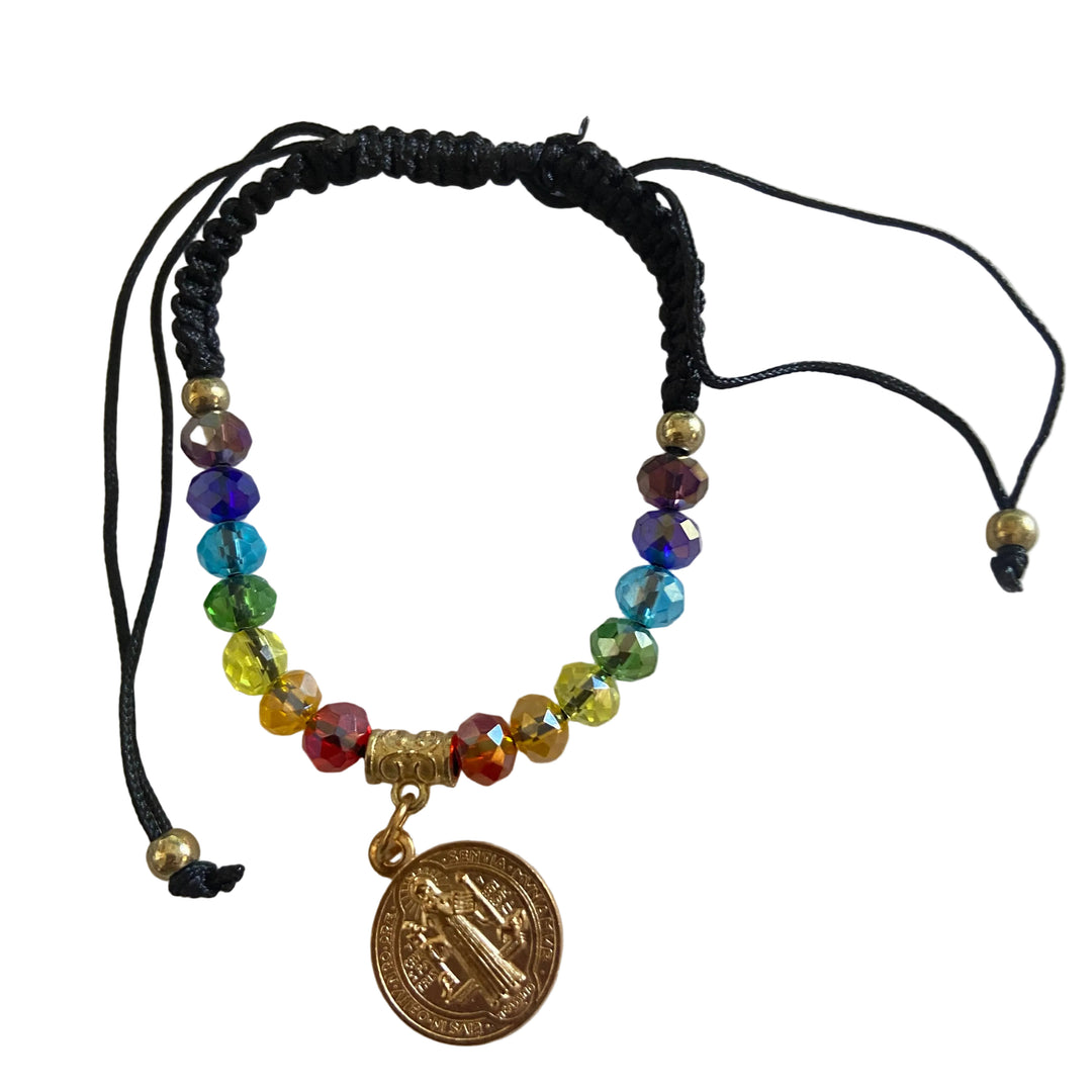 Adjustable St. Benedict Colorful Bracelet