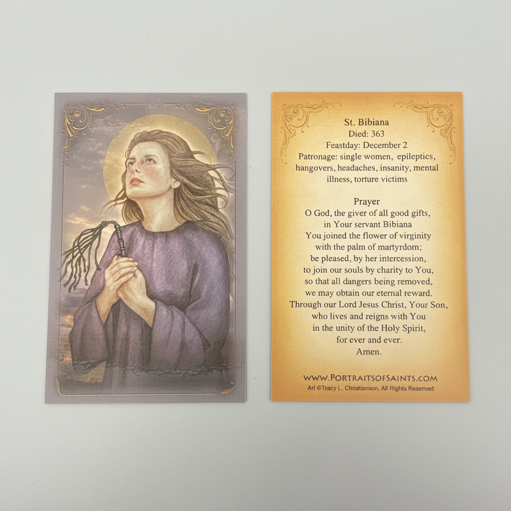 5.5" St. Bibiana Holy Card