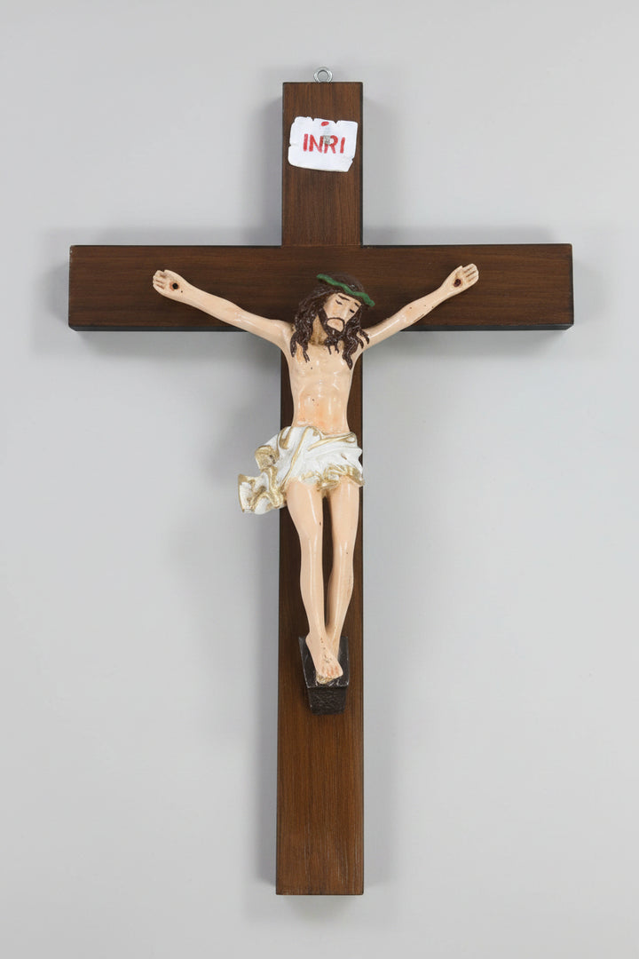 14.75" Wooden Wall Crucifix with Resin Corpus