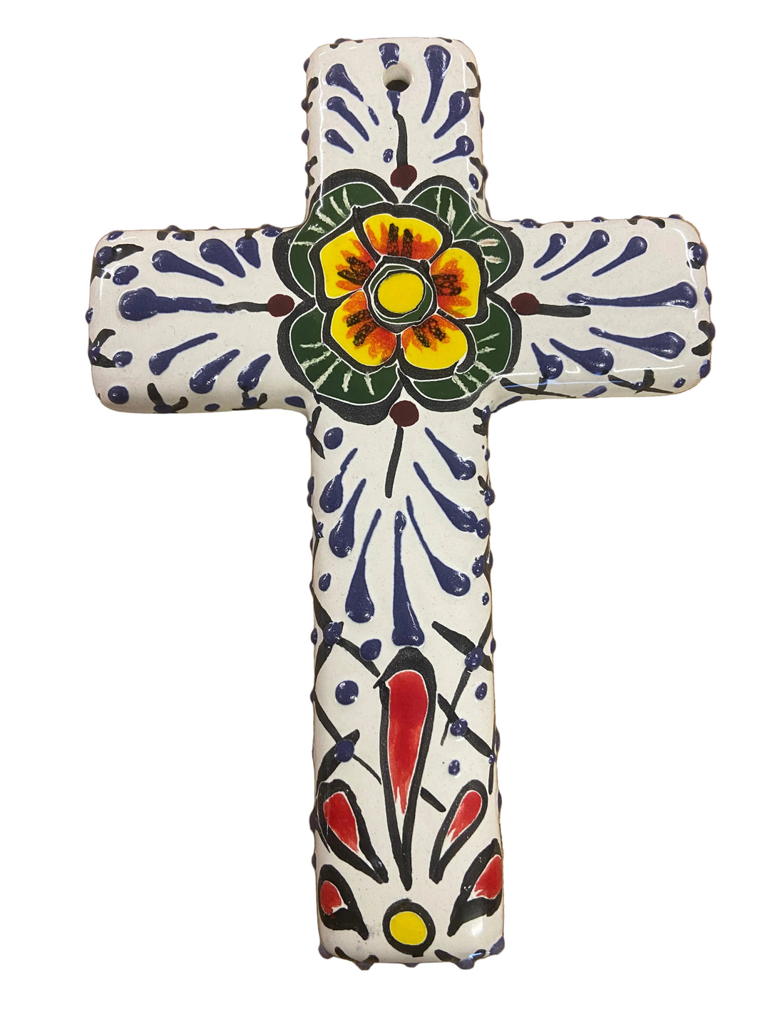 7.5" Talavera Hand Painted Cross