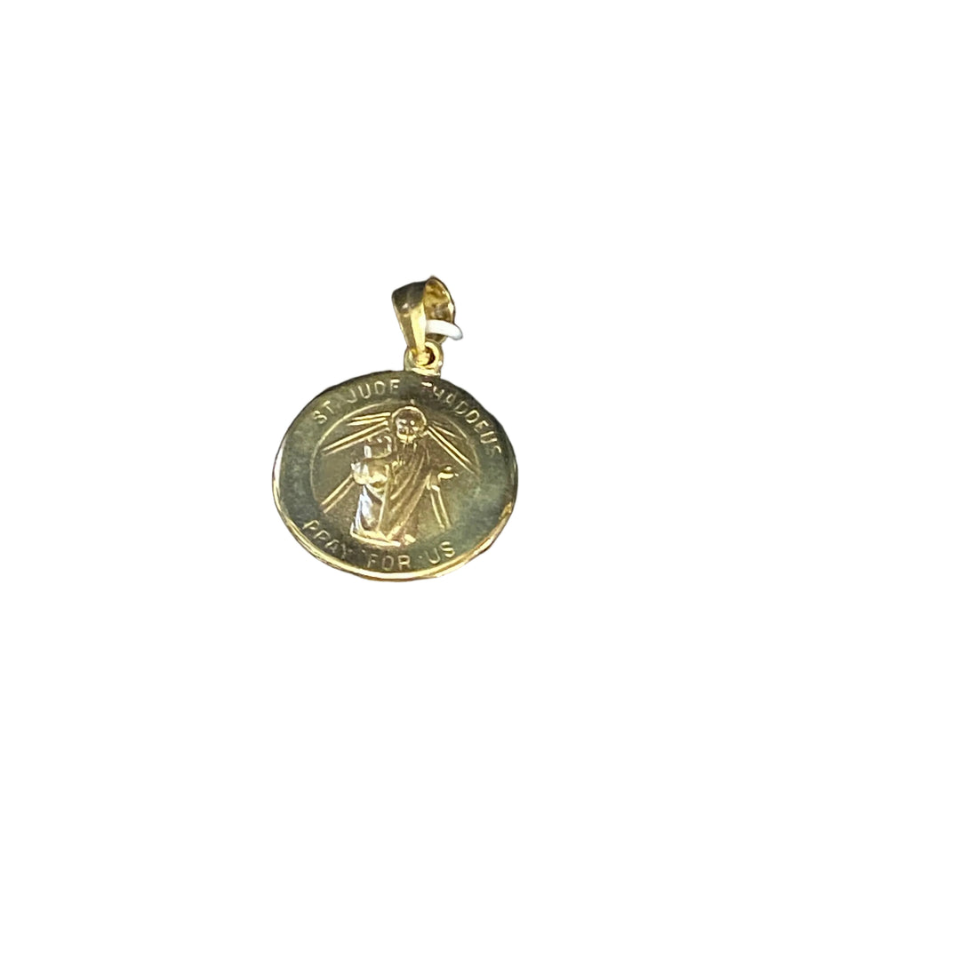 14K Small Round St. Jude Medal