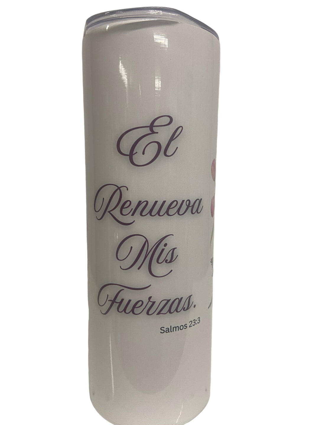 20 oz Stainless Steel Tumbler "El Renueva Mis Fuerzas- Salmos 23:3"