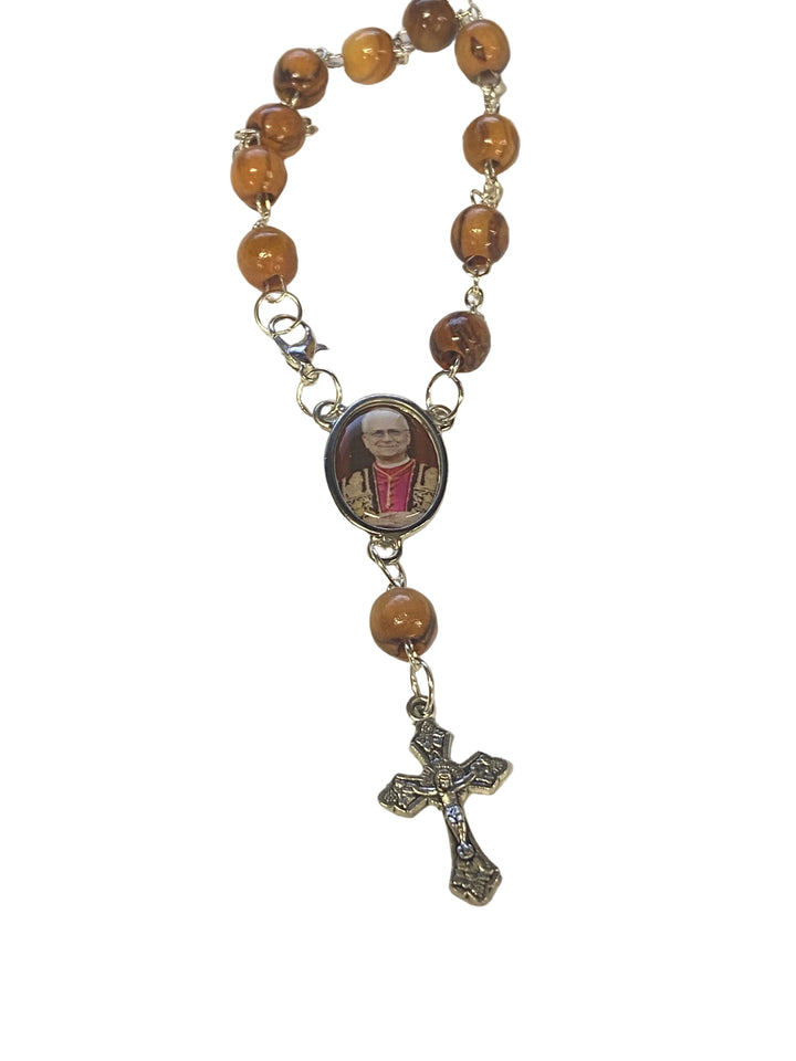 8mm Olive Wood Auto Rosary