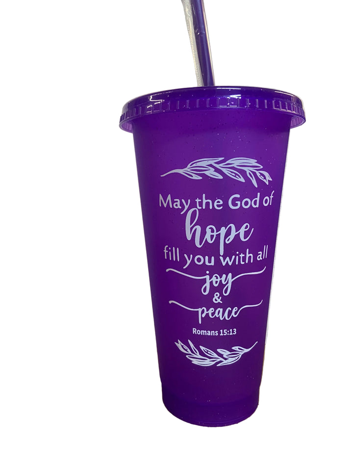 24oz  Sparkle Bible Quote Tumbler