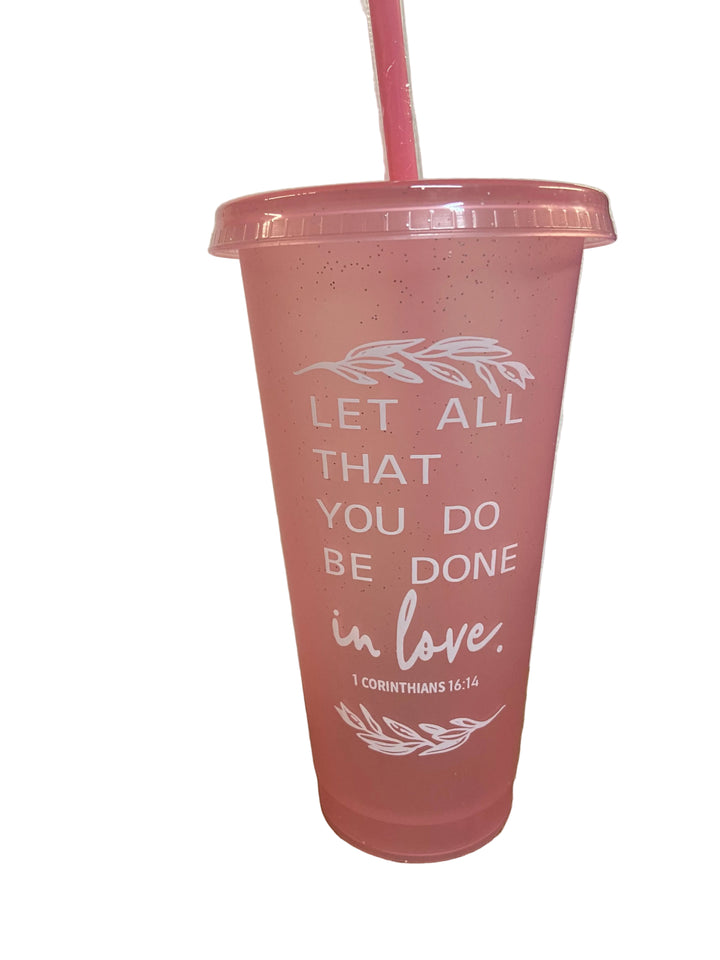 24oz  Sparkle Bible Quote Tumbler