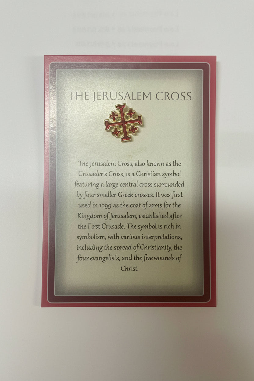 .5" Red Jerusalem Crusader Cross Lapel Pin