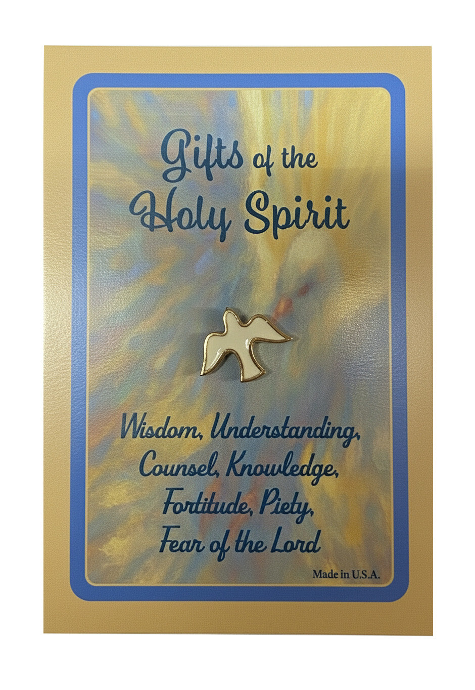 .75" White Holy Spirit Dove Lapel Pin