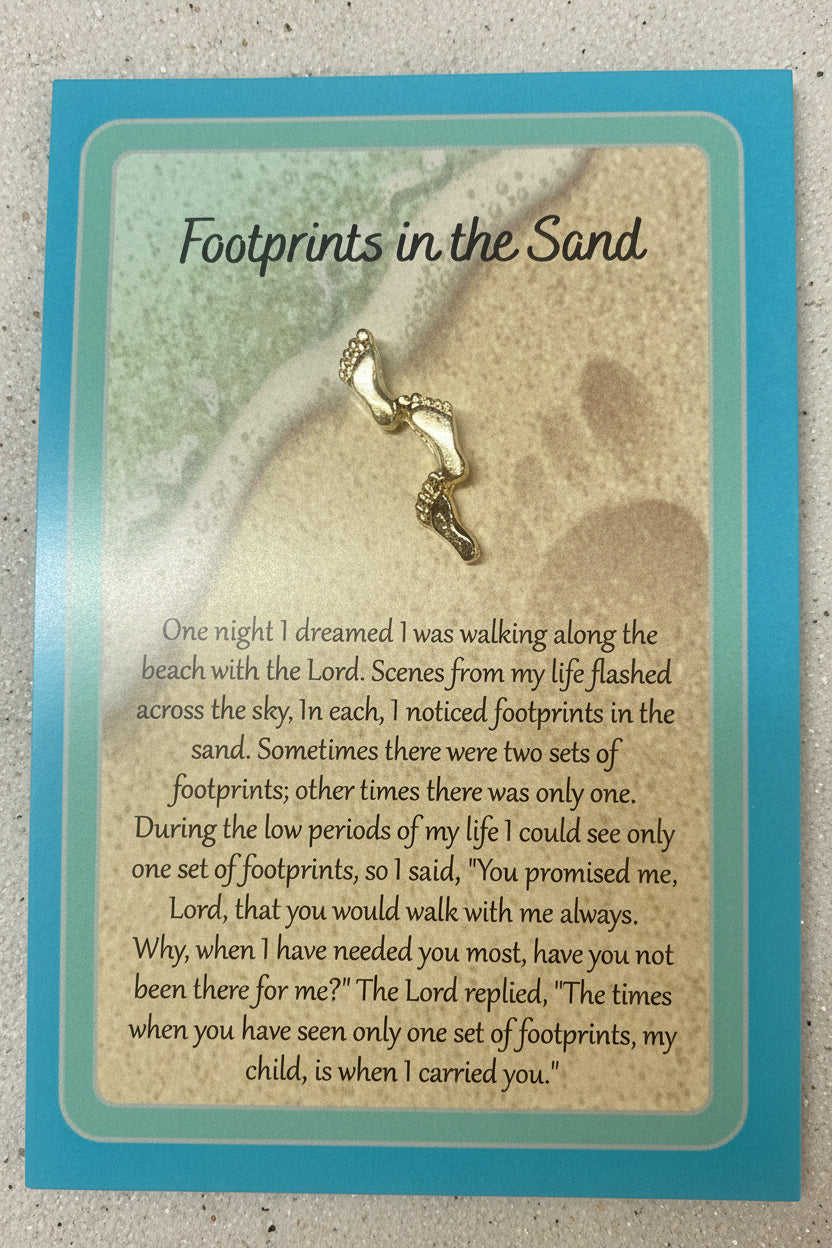 1" Gold Footprints Lapel Pin