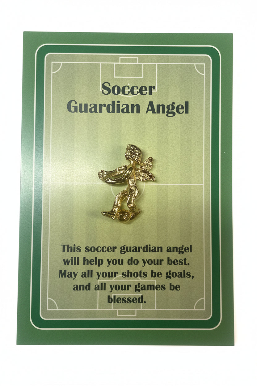 1" Soccer Guardian Angel Lapel Pin