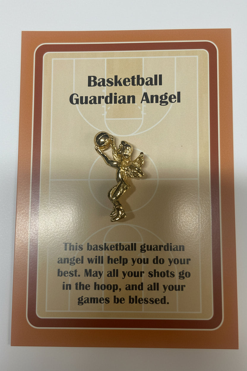 1.25" Basketball Guardian Angel Lapel Pin