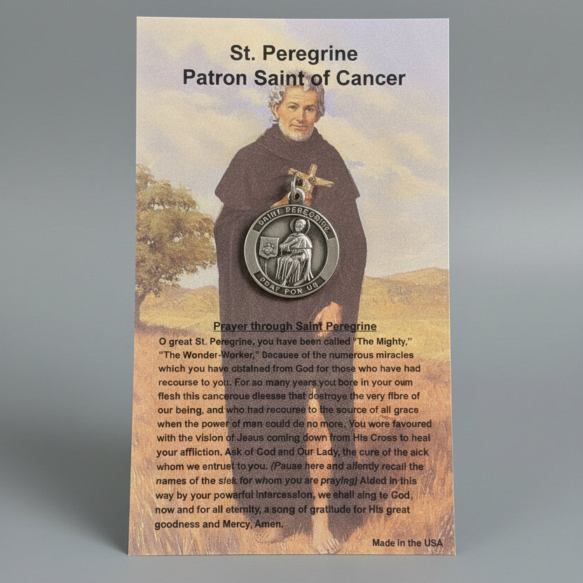 1" Patron Saint Medal on Prayer Card
