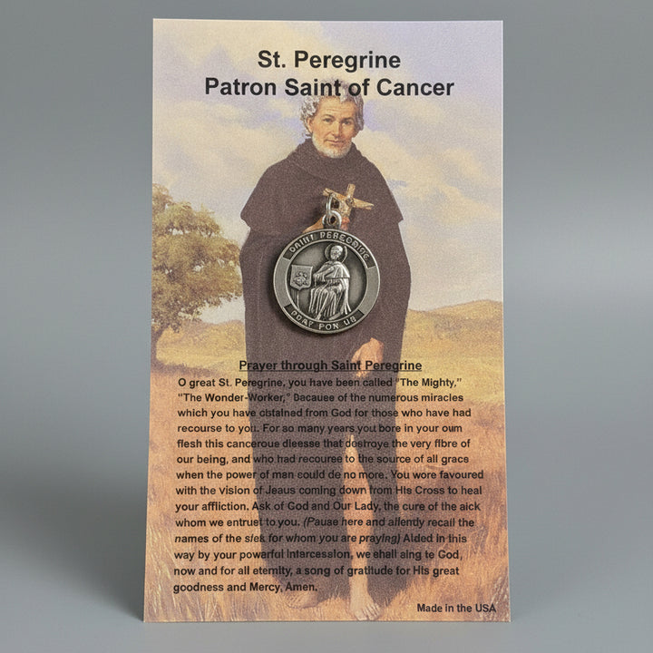 1" Patron Saint Medal on Prayer Card