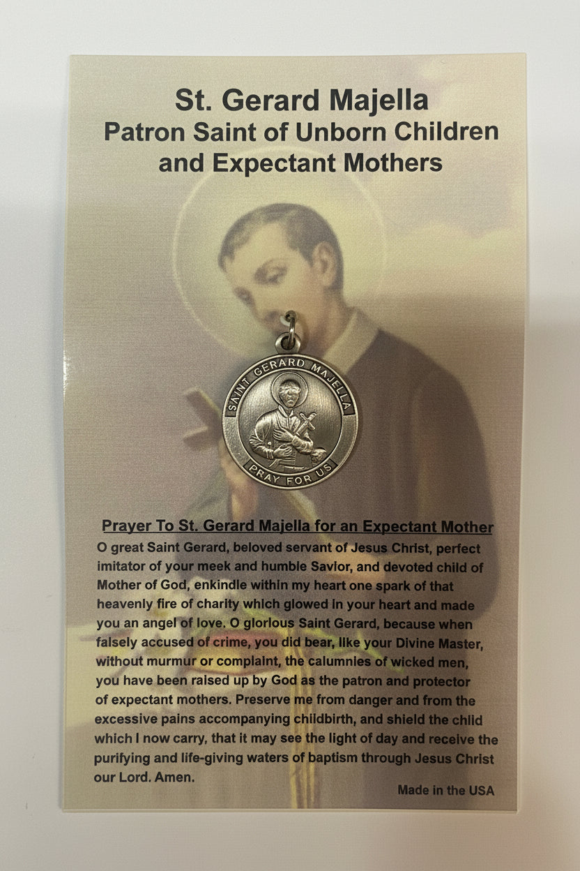 1" Patron Saint Medal on Prayer Card