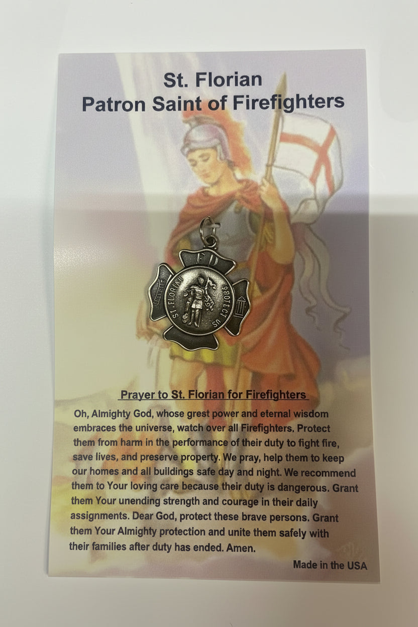 1" Patron Saint Medal on Prayer Card