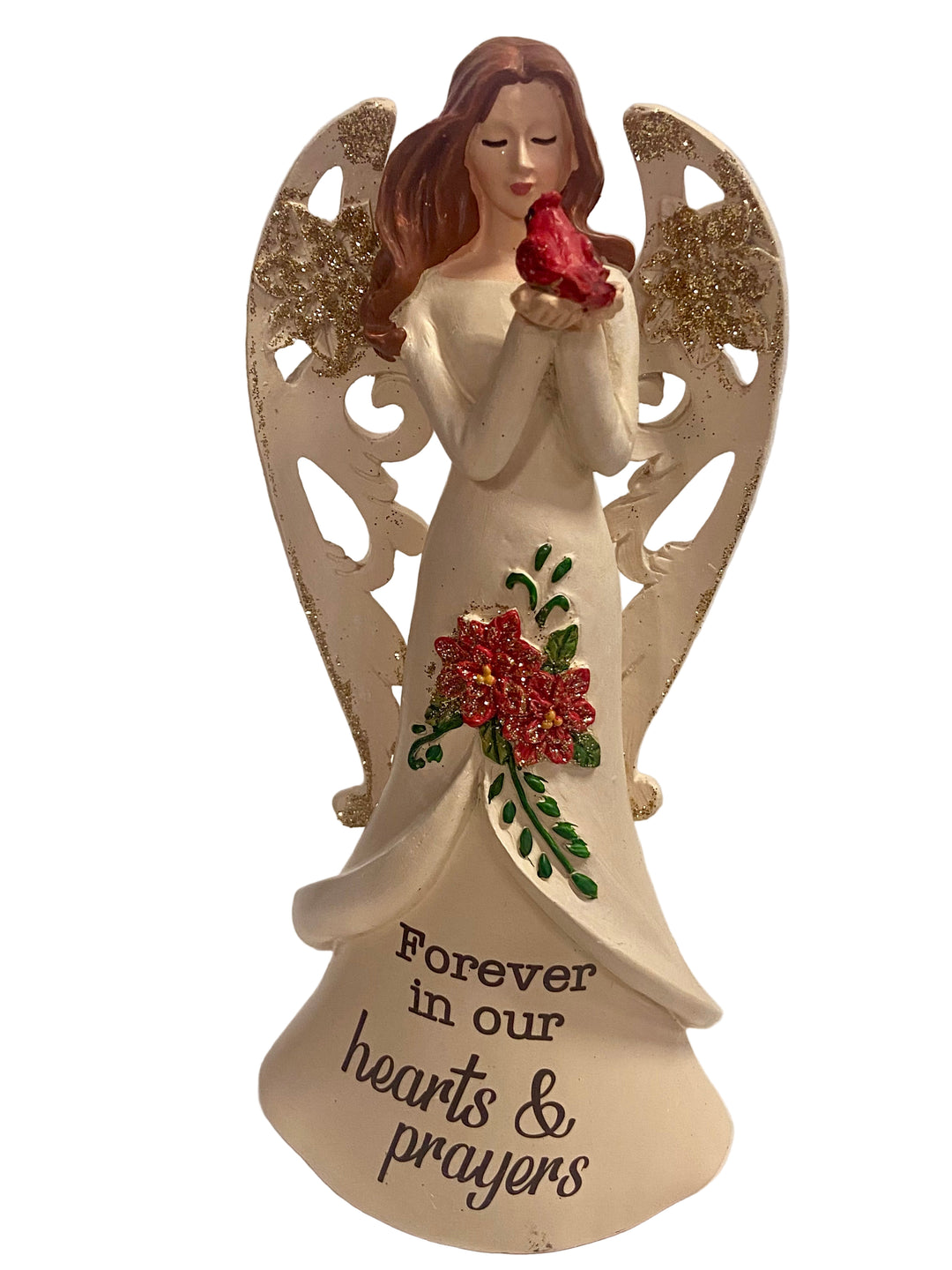 8" Christmas Angel with Cardinal