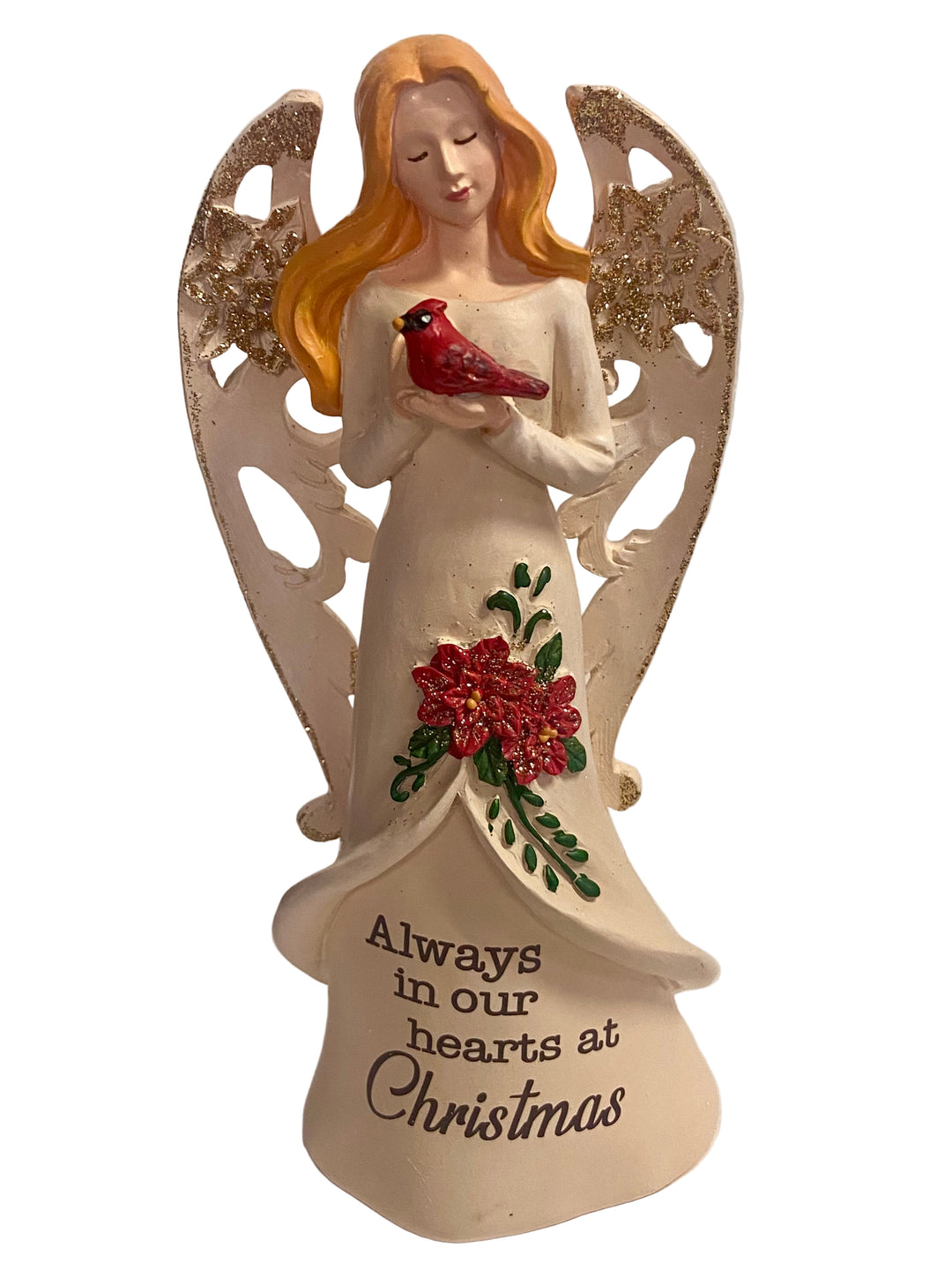 8" Christmas Angel with Cardinal