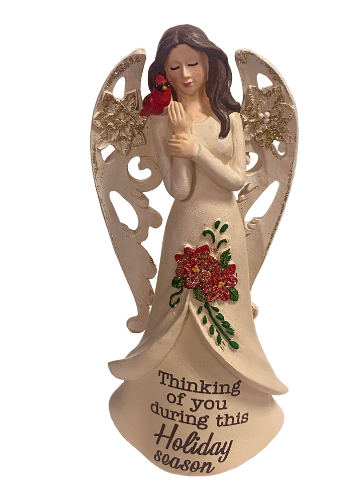 8" Christmas Angel with Cardinal