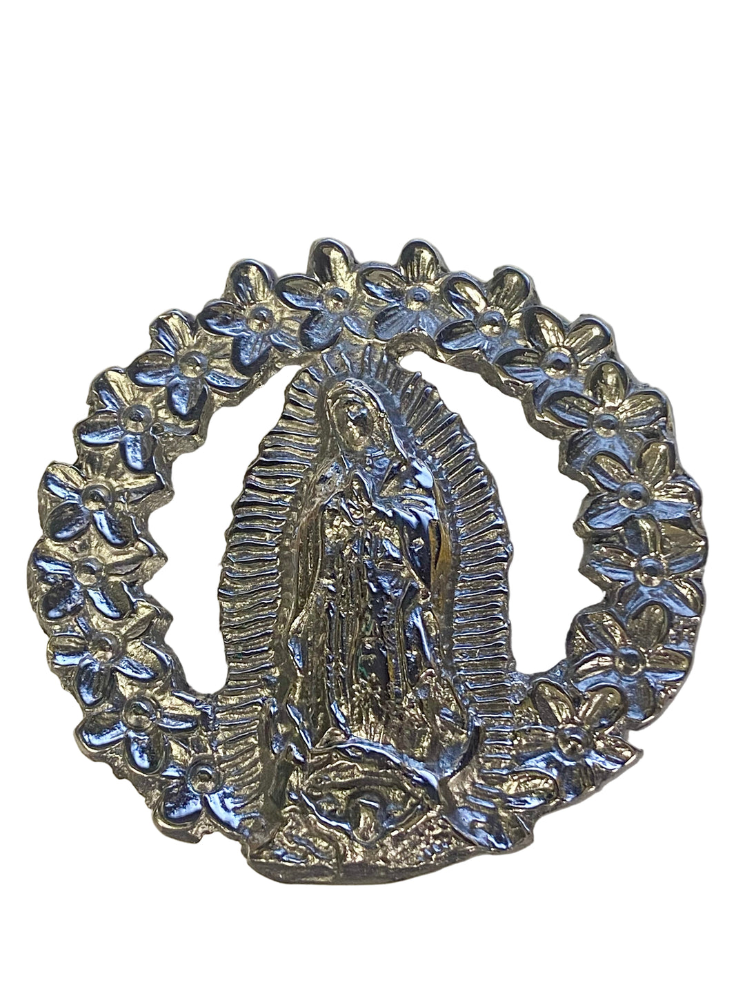 Our Lady of Guadalupe Pewter Wreath Plaque