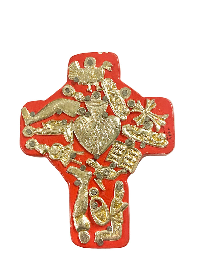 4" Wooden Milagros Mini Cross - Assorted