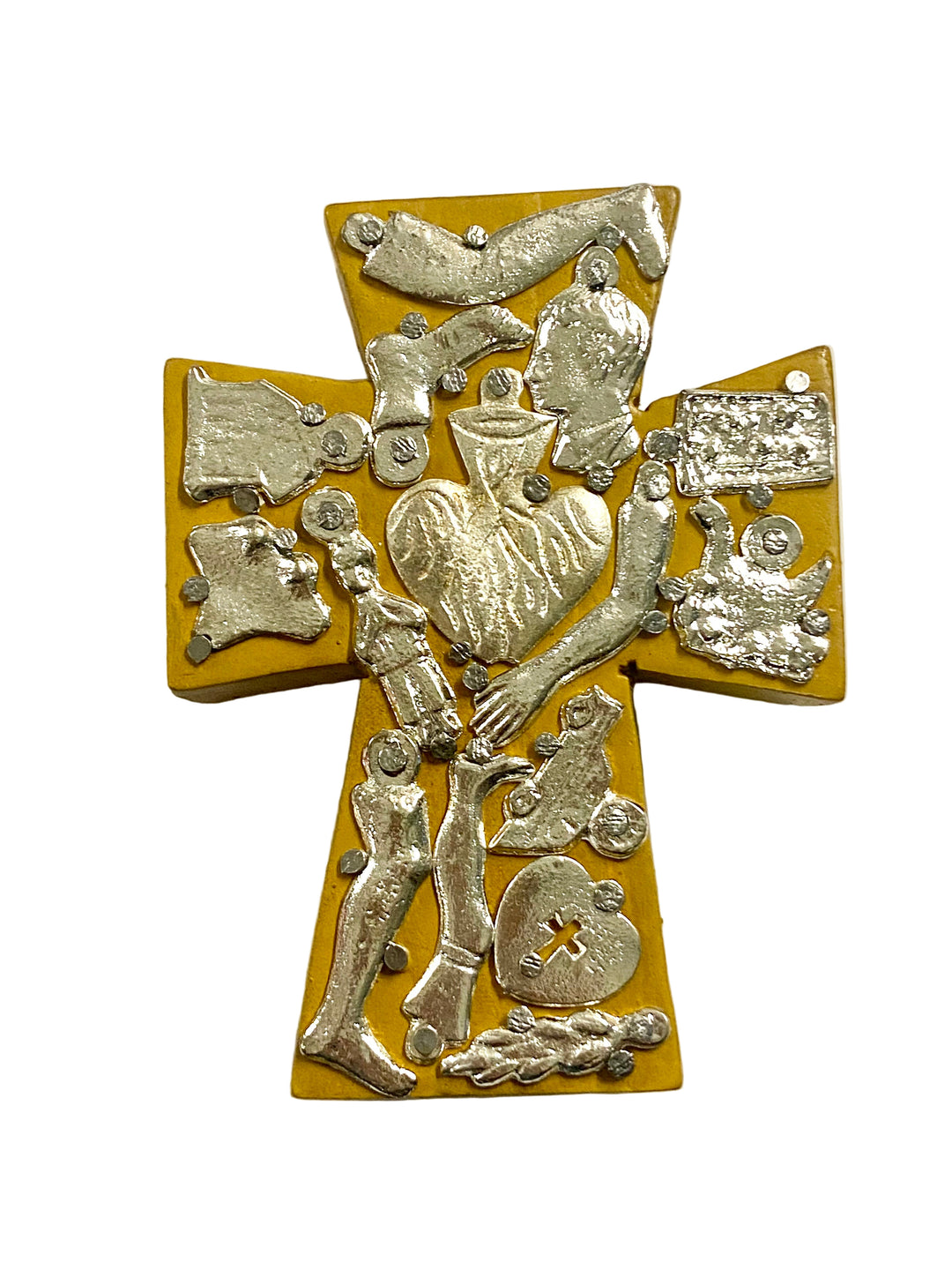 4" Wooden Milagros Mini Cross - Assorted