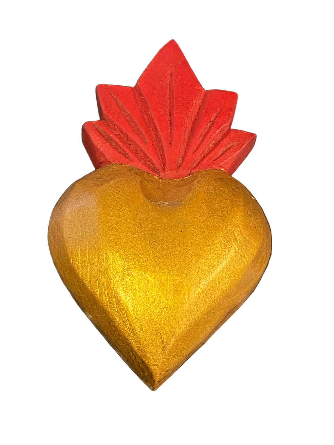 5" Small Carved Wooden Heart Plaque - Assorted