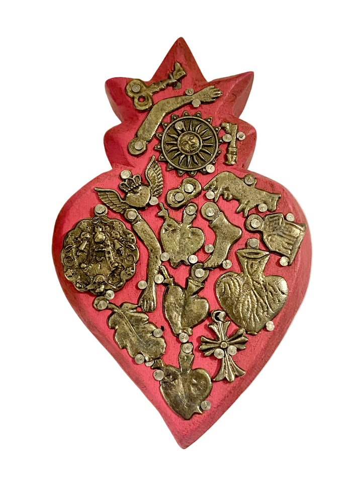 6" Small Wooden Milagro Heart