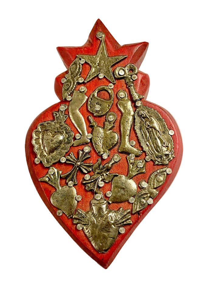 6" Small Wooden Milagro Heart