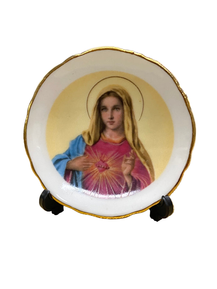 2.5" Immaculate Heart of Mary Decorative Dish with Stand