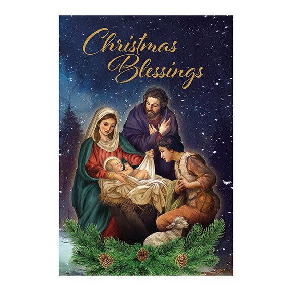 Christmas Blessing Holy Family and Lamb Card