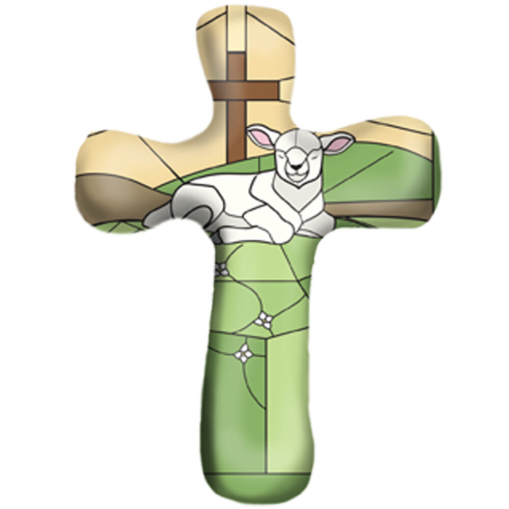 3" Lamb with Cross Comfort Pocket Cross