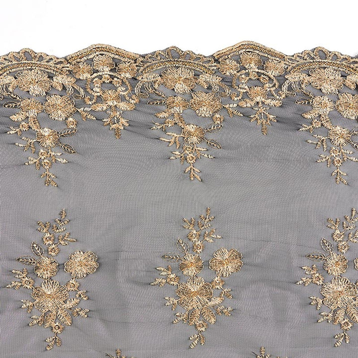 Black & Gold Lace Long Chapel Veil