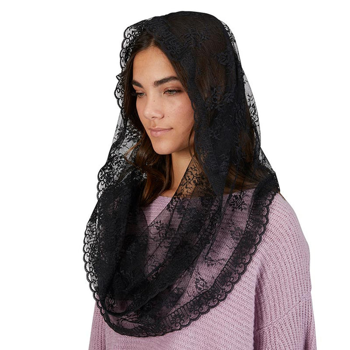 Black Lace Infinity Chapel Veil