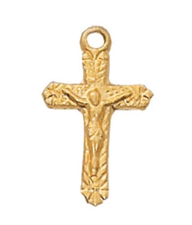 13" Sterling Silver/Gold Baby Crucifix Necklace