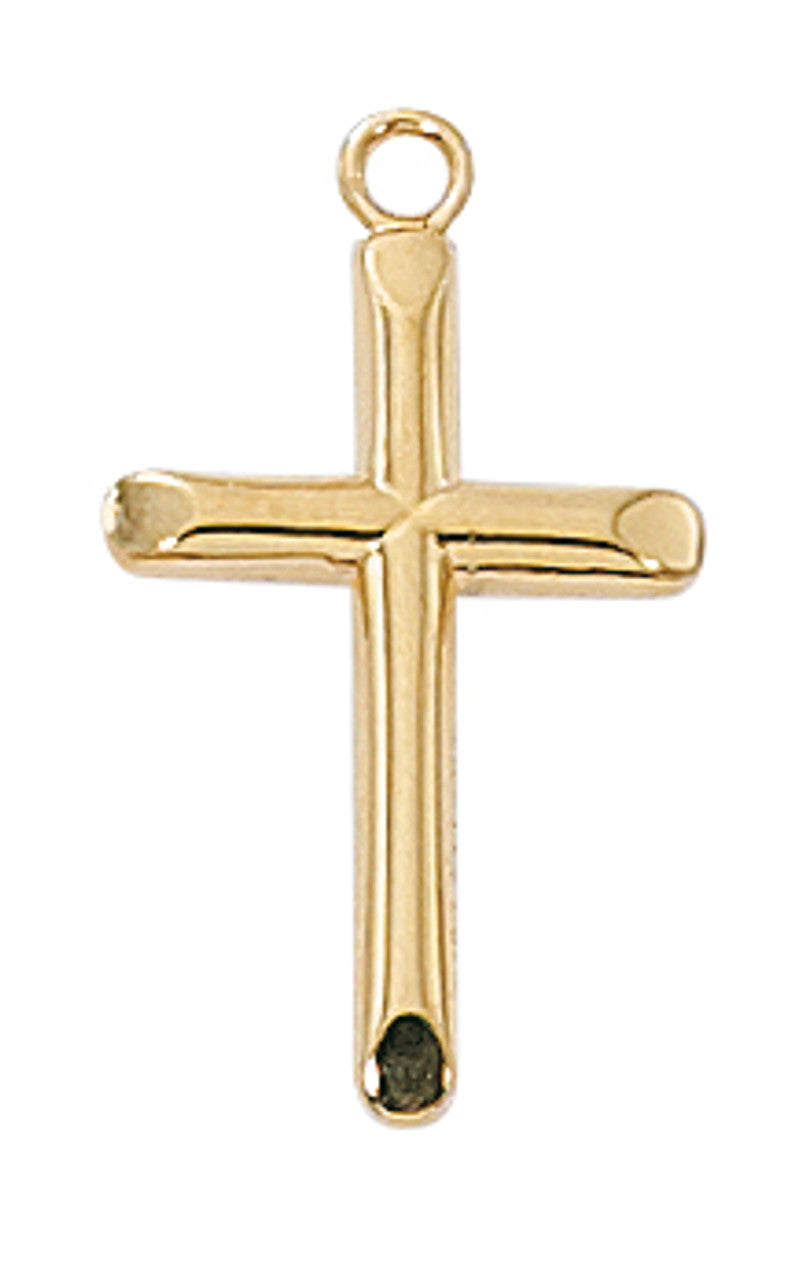 Gold Over Sterling Silver Cross with 18" Gold Plated Chain