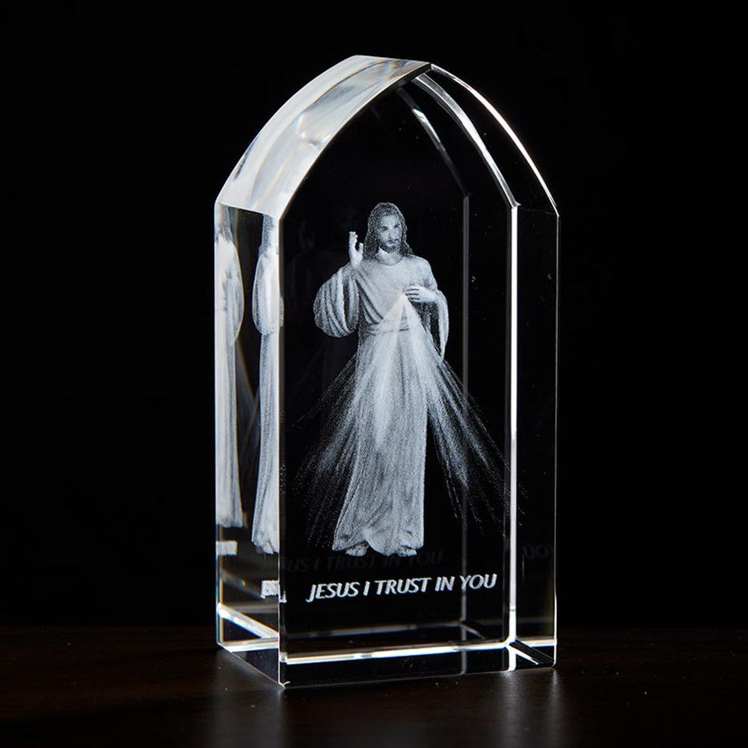 3.25" Divine Mercy Etched Glass