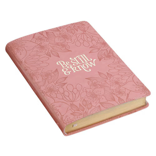 Be Still and Know Pink Floral Faux Leather Classic Journal - Psalm 46:10